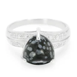 Schneeflocken-Obsidian-Silberring