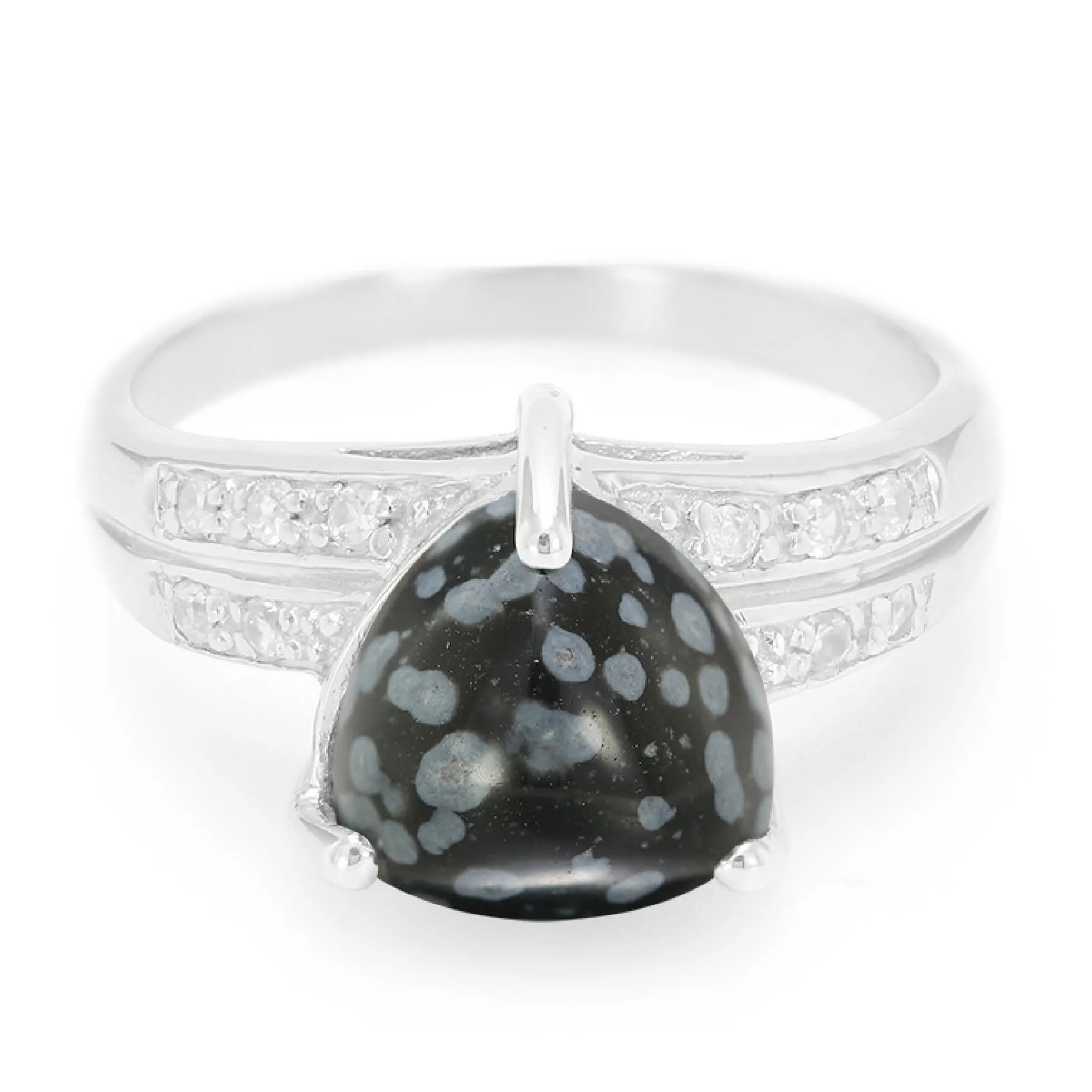Schneeflocken-Obsidian-Silberring