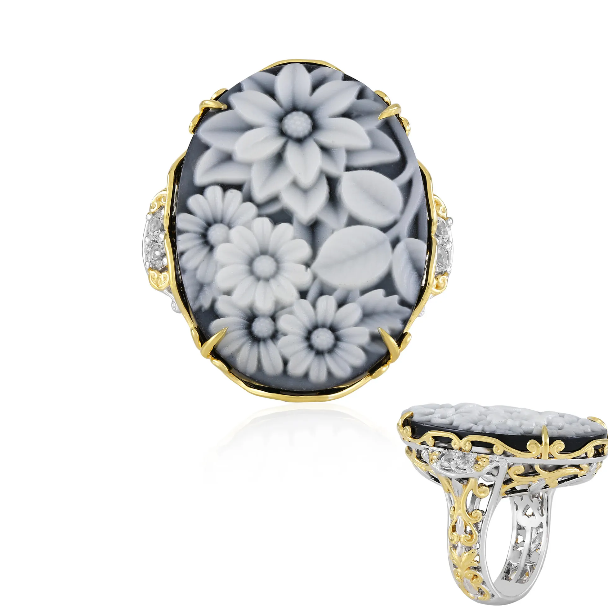 Schwarzer Achat-Silberring
