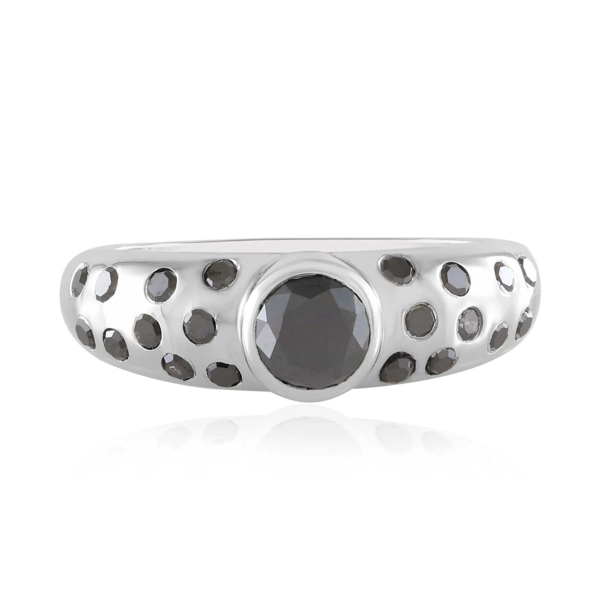 Schwarzer Brillant-Goldring