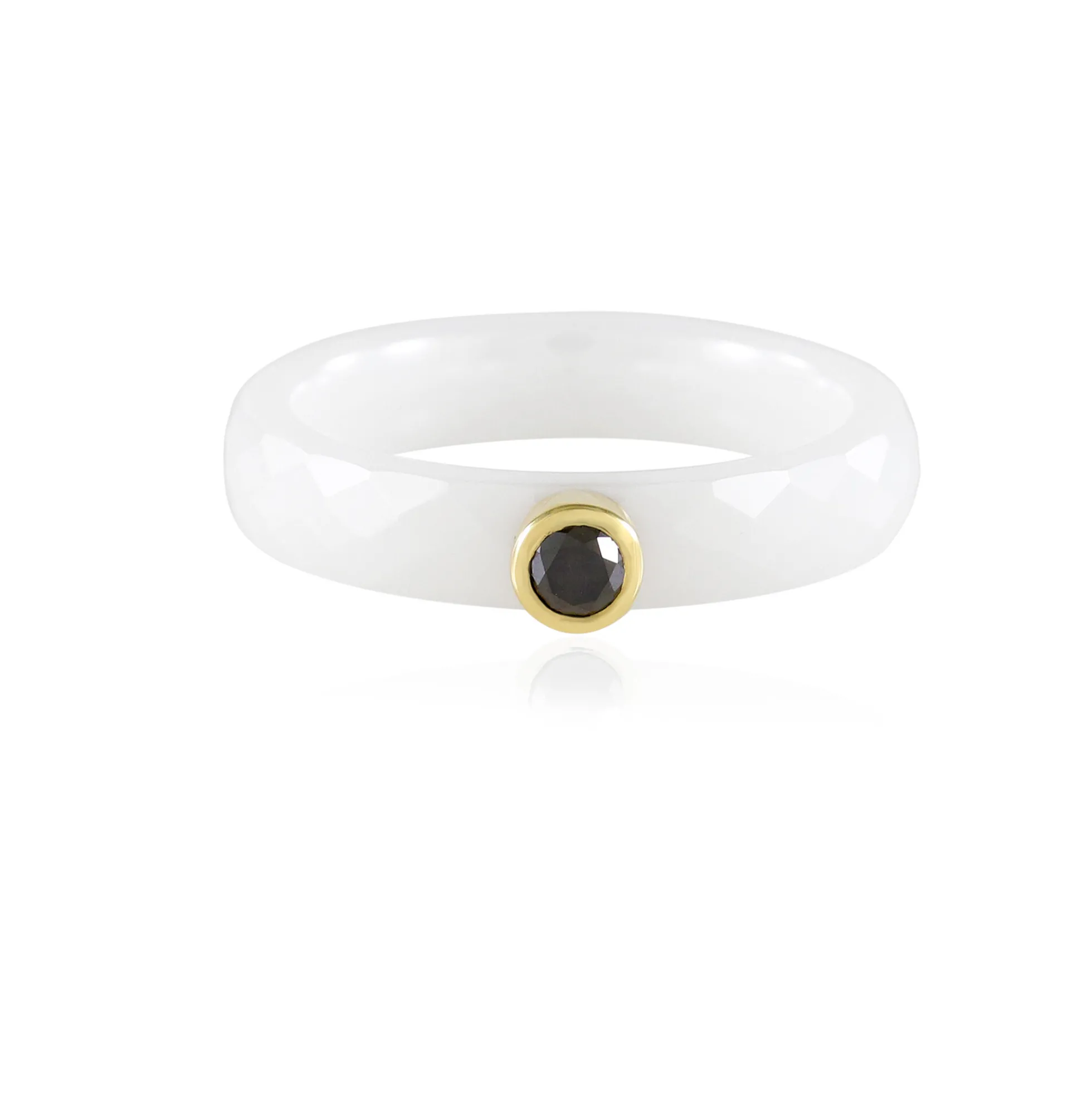 Schwarzer Brillant-Keramikring