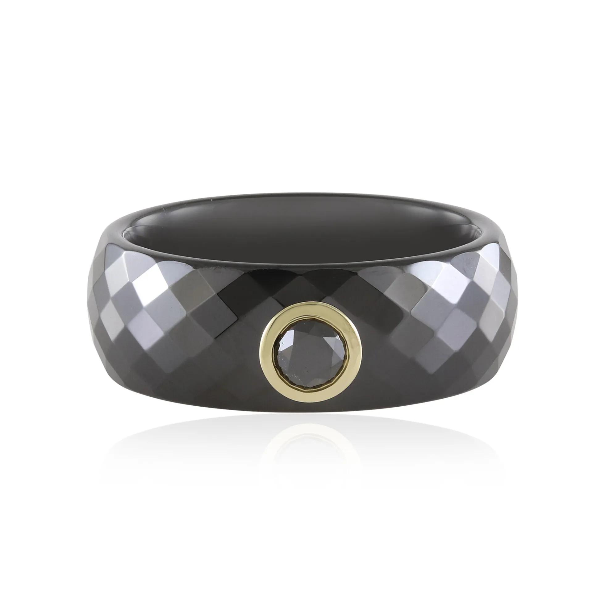 Schwarzer Brillant-Keramikring