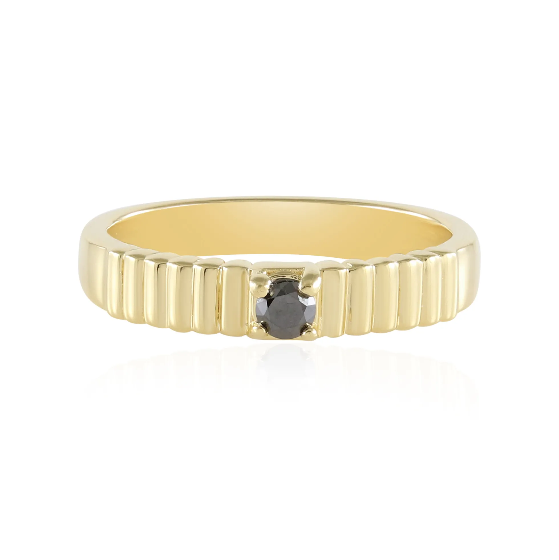 Schwarzer Brillant-Silberring