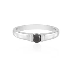 Schwarzer Brillant-Silberring