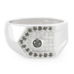 Schwarzer Diamant-Silberring