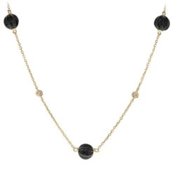 Schwarzer Onyx-Goldcollier