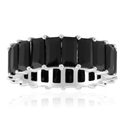 Schwarzer Onyx-Silberring