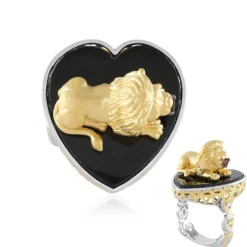 Schwarzer Onyx-Silberring