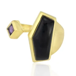 Schwarzer Onyx-Silberring