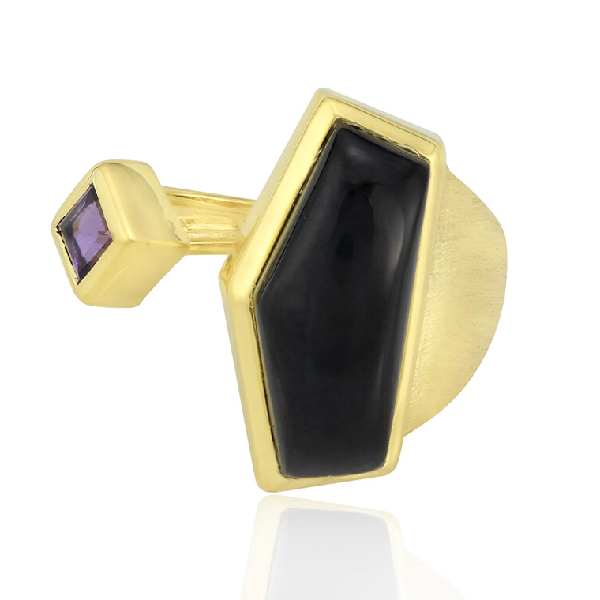 Schwarzer Onyx-Silberring