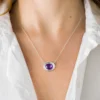 Sibirischer Amethyst-Silbercollier