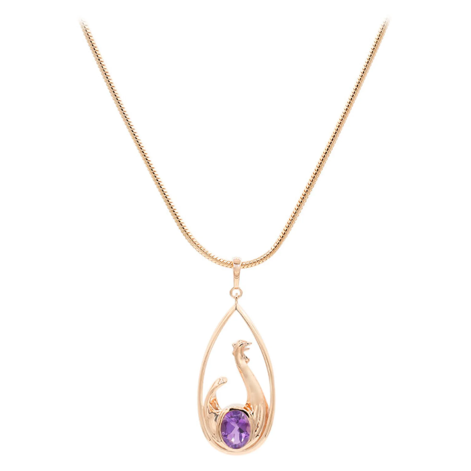 Sibirischer Amethyst-Silberhalskette