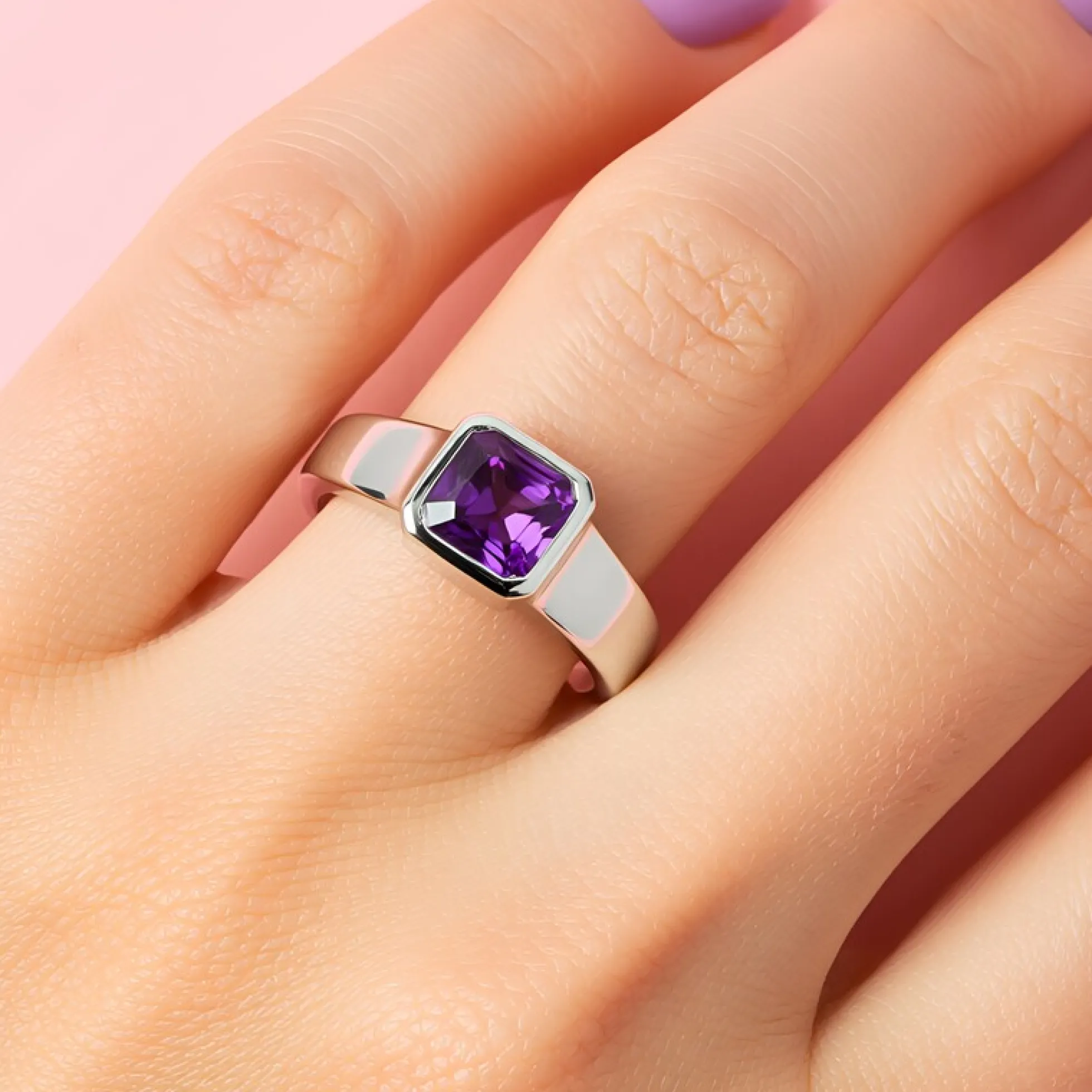 Sibirischer Amethyst-Silberring
