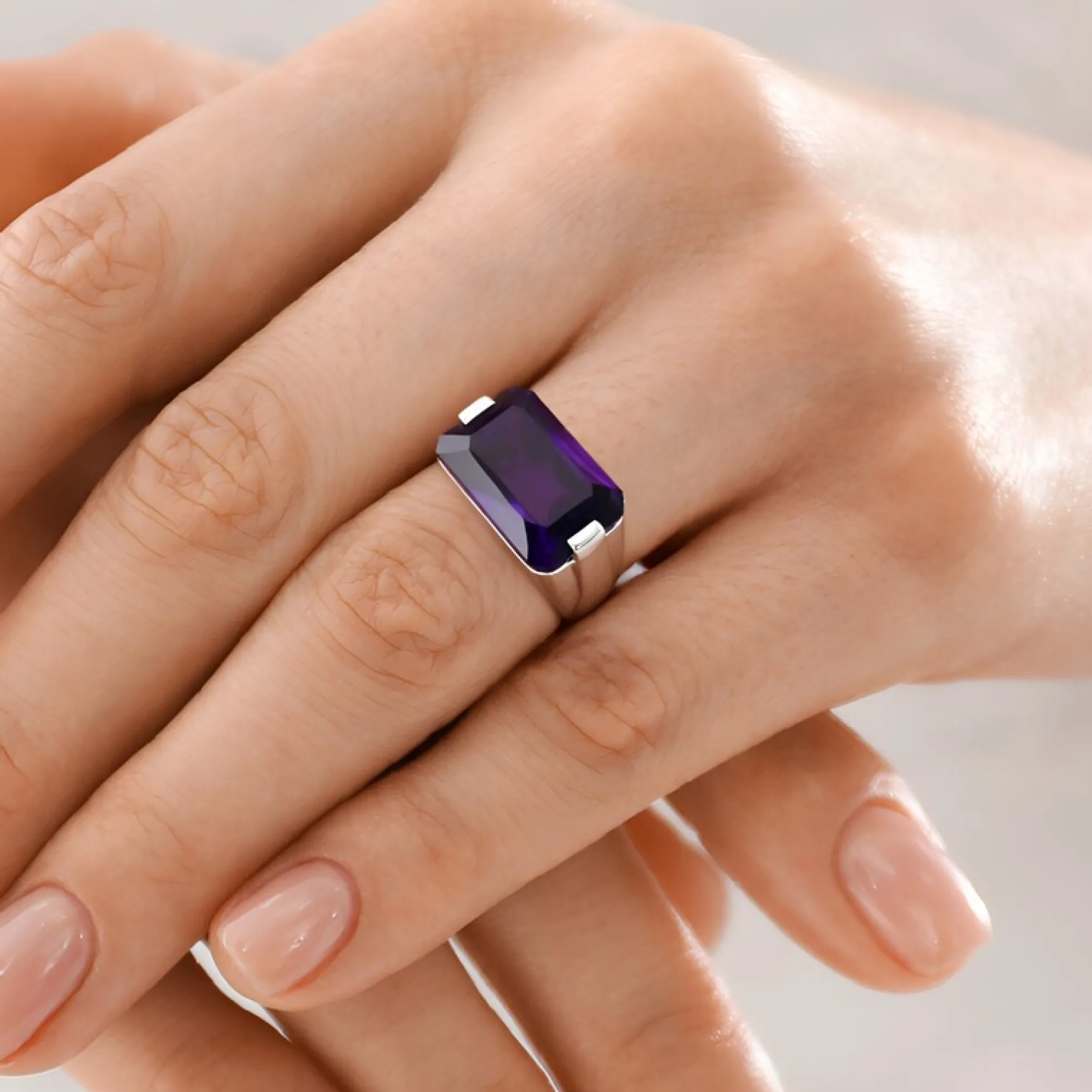 Sibirischer Amethyst-Silberring