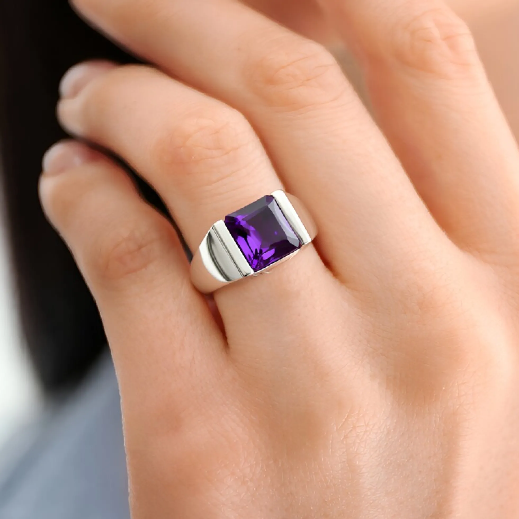 Sibirischer Amethyst-Silberring