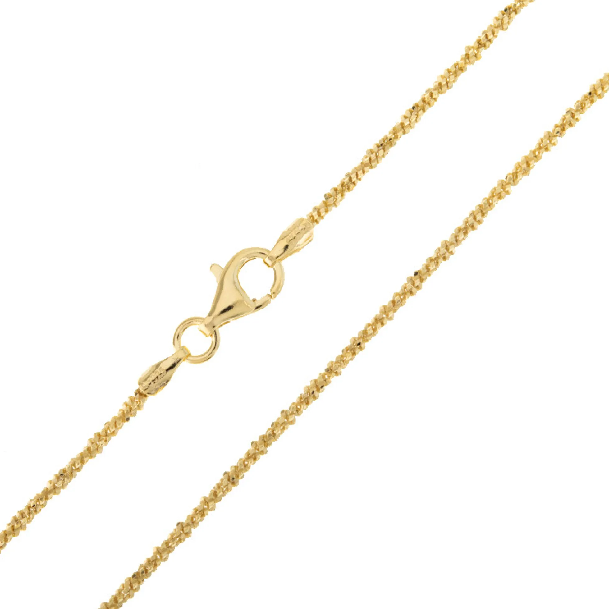 Silber-Criss-Cross-Kette - 3,42 g - 45 cm - vergoldet