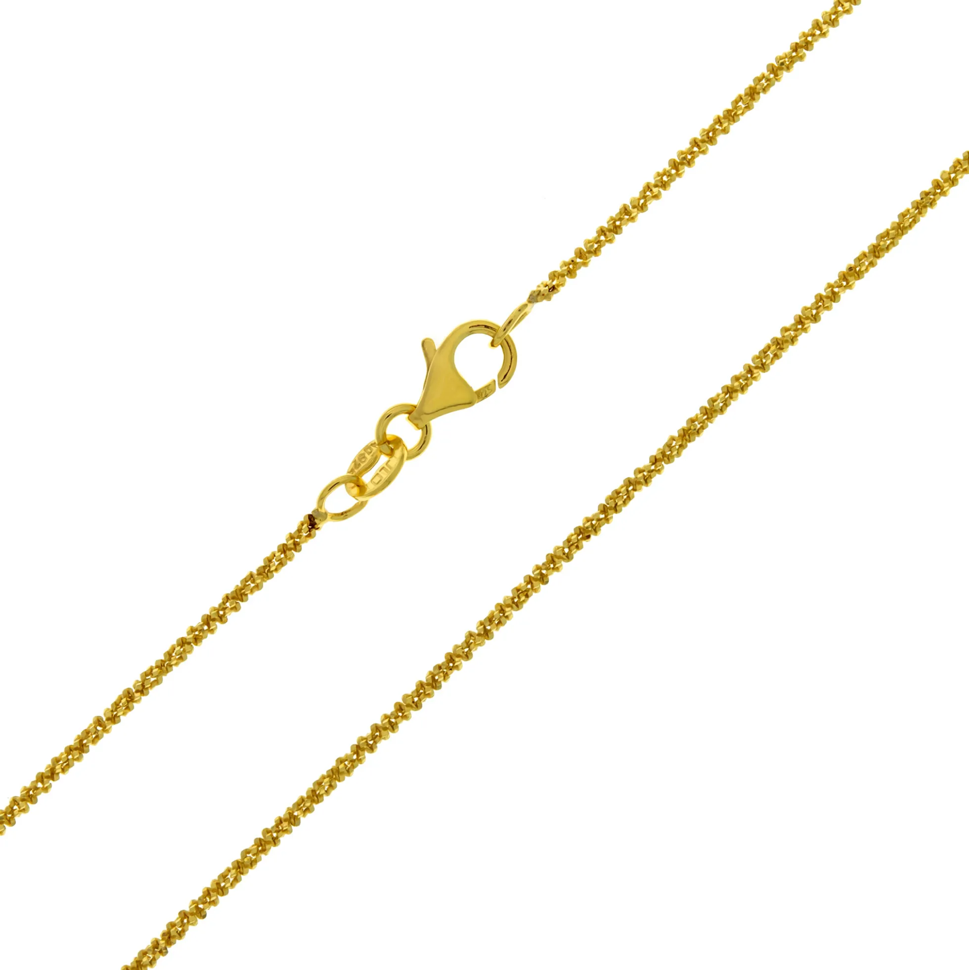 Silber-Criss-Cross-Kette - 2,7 g - 45 cm - vergoldet