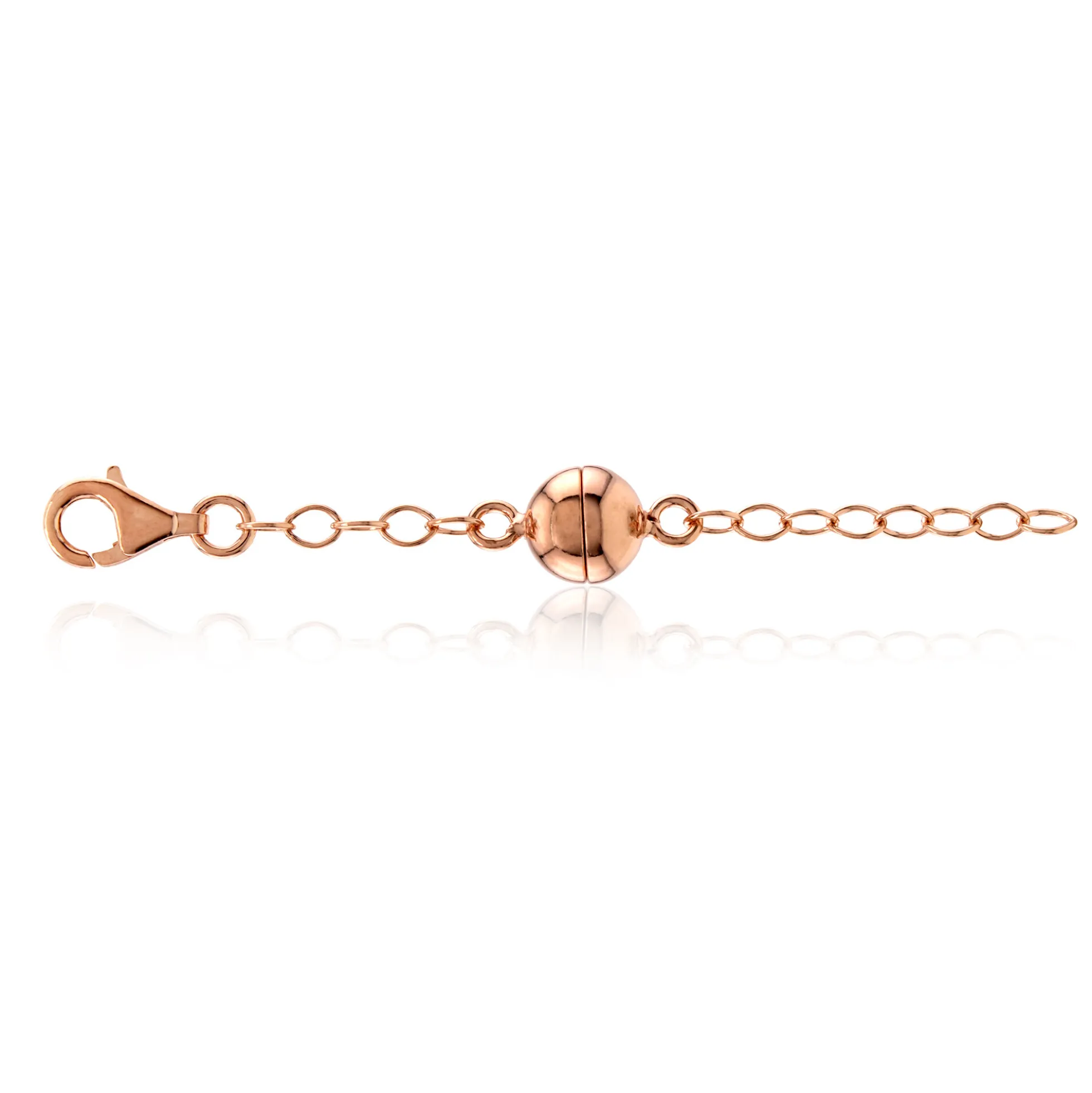 Silber-Magnetverschluss - 2,9 g - 8 cm - rosévergoldet