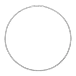 Silber-Popcornkette - 8,7 g - 45 cm - rhodiniert
