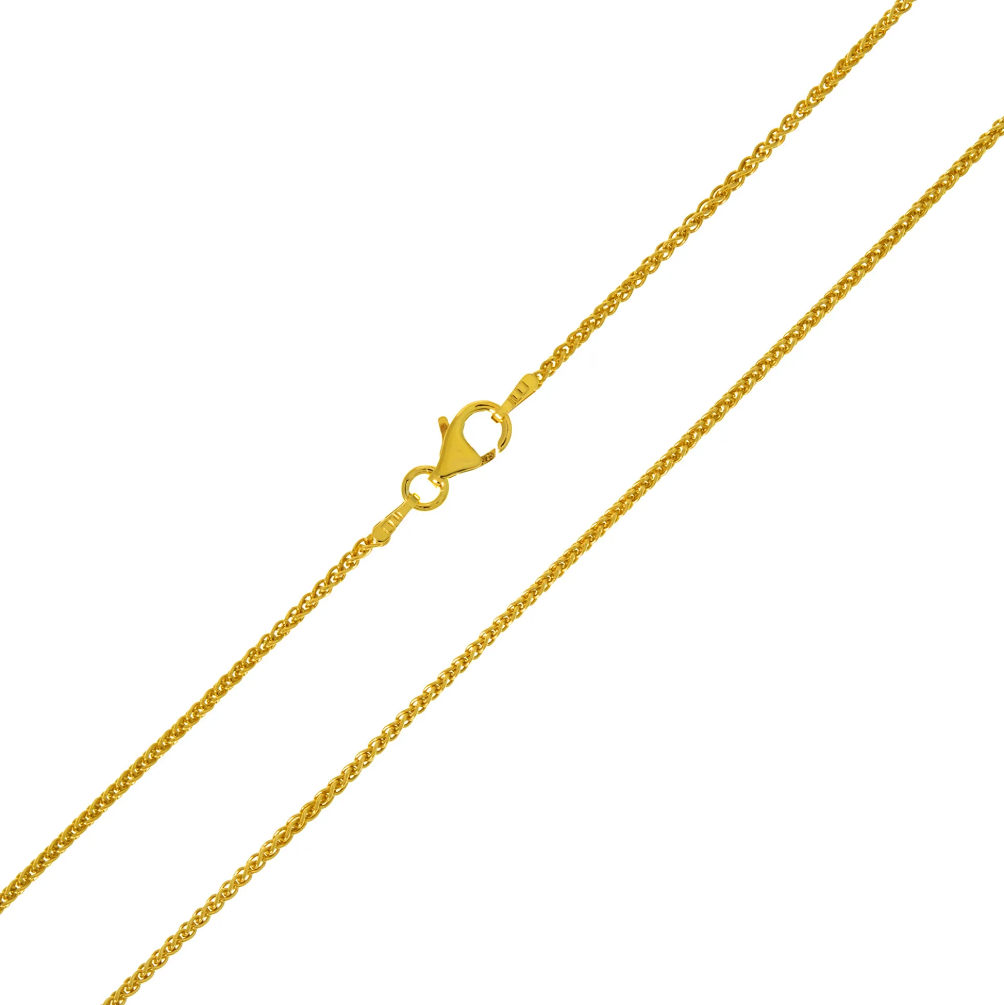 Silber-Zopfkette - 3,8 g - 50 cm - vergoldet