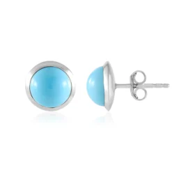 Sleeping Beauty-Türkis-Silberohrringe