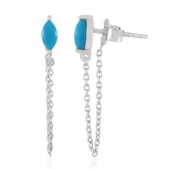 Sleeping Beauty-Türkis-Silberohrringe (Faszination Türkis)