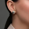 Smaragdgrüner Diamant-Silberohrringe