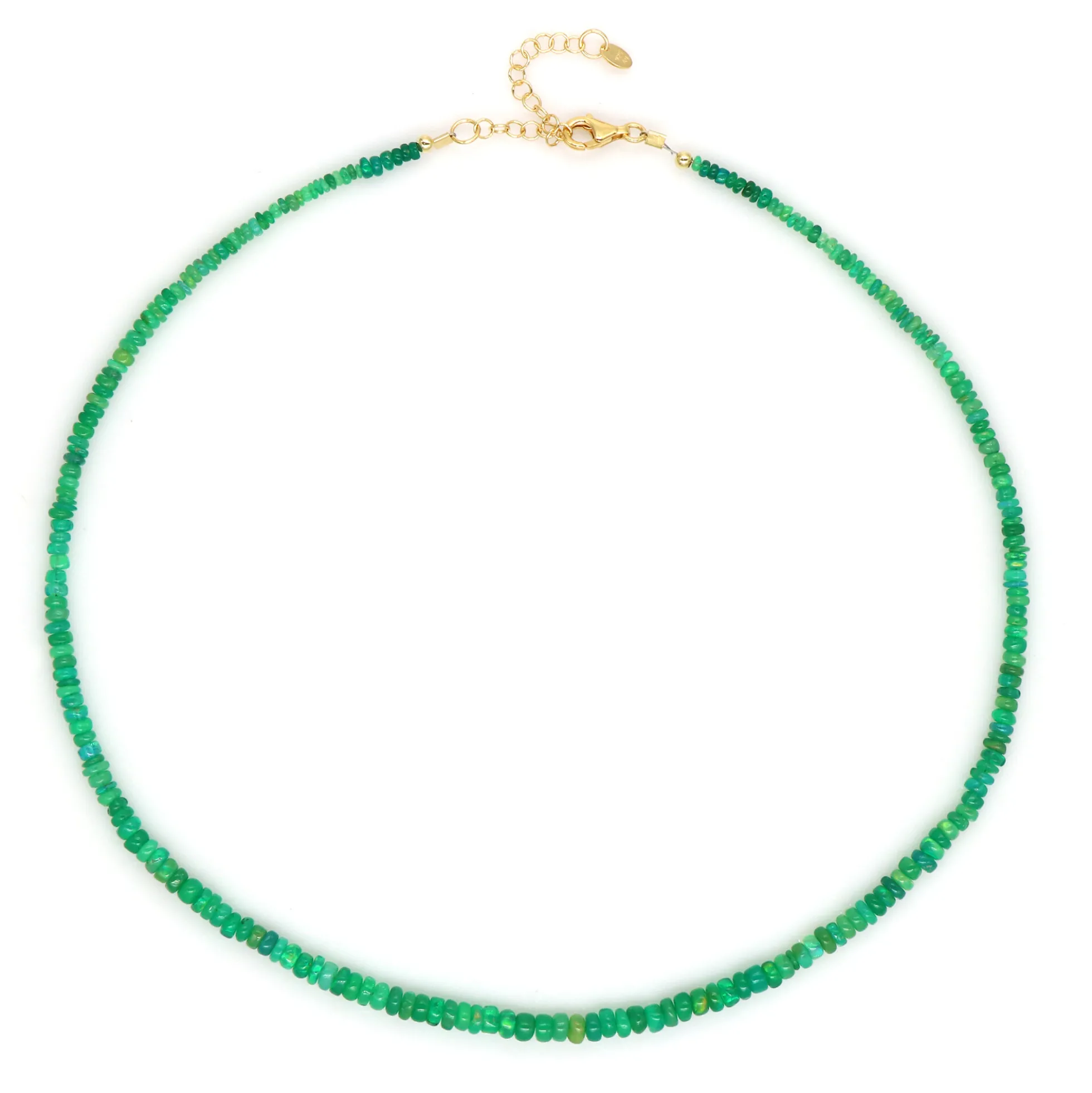 Äthiopischer Grüner Opal-Silberhalskette