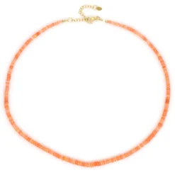 Äthiopischer Oranger Opal-Silberhalskette