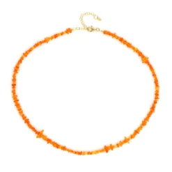 Äthiopischer Oranger Opal-Silberhalskette