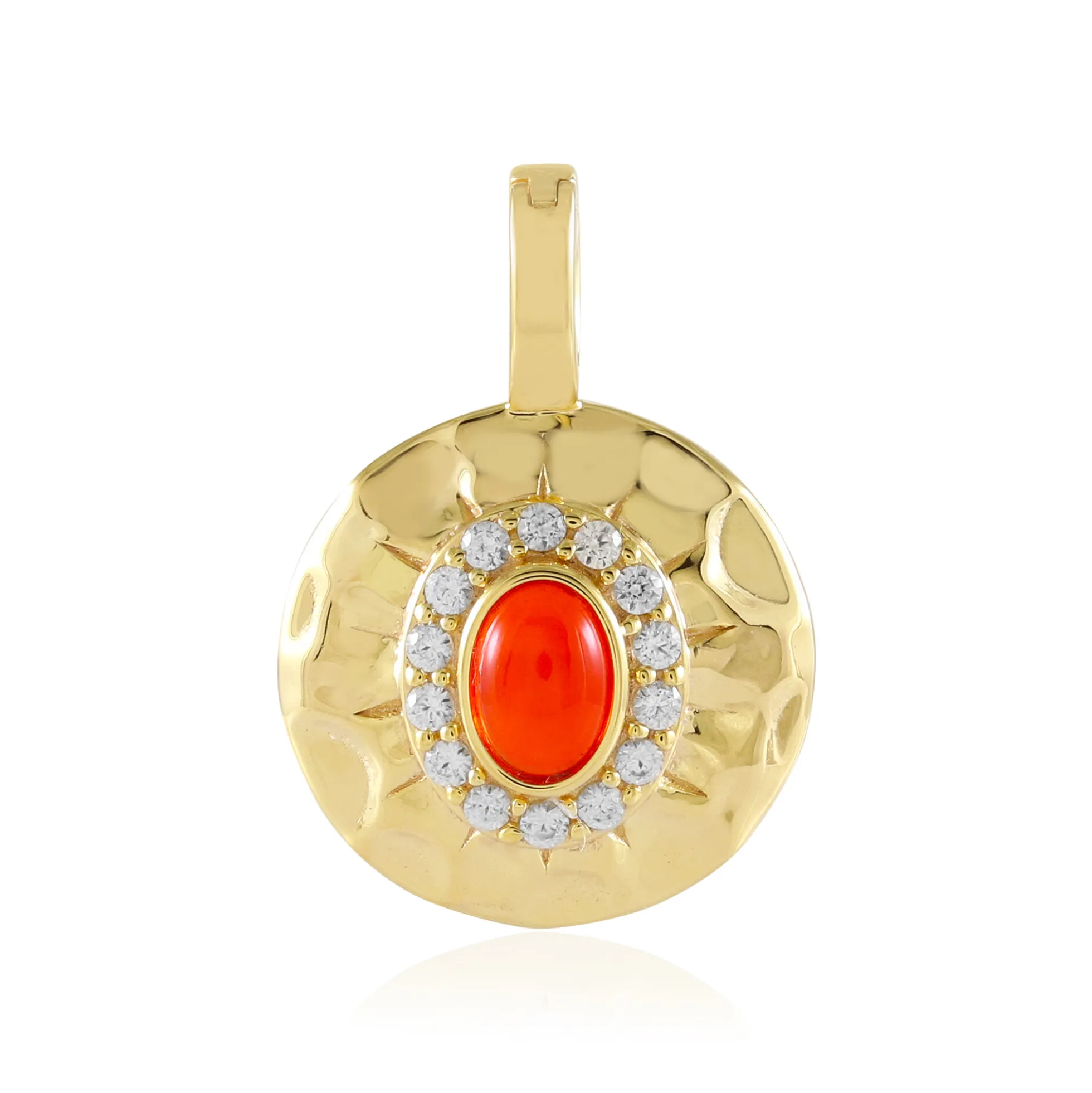 Äthiopischer Roter Opal-Silberanhänger