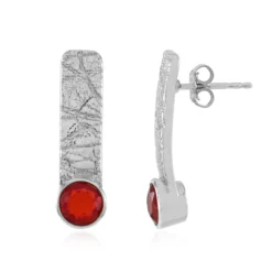 Äthiopischer Roter Opal-Silberohrringe