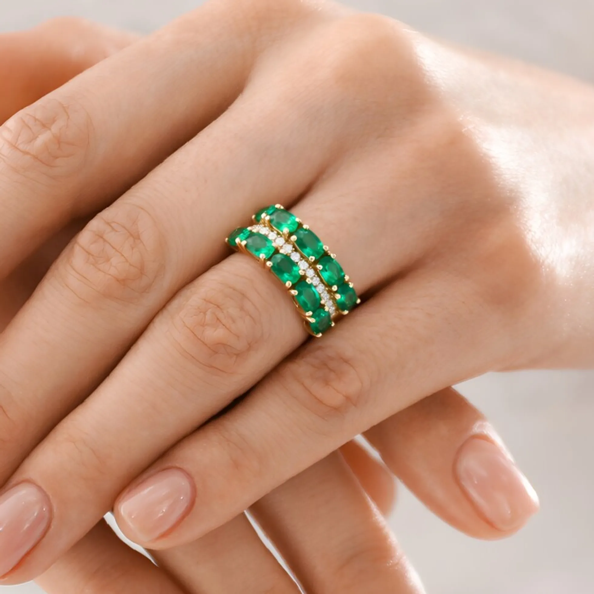 Äthiopischer Smaragd-Goldring