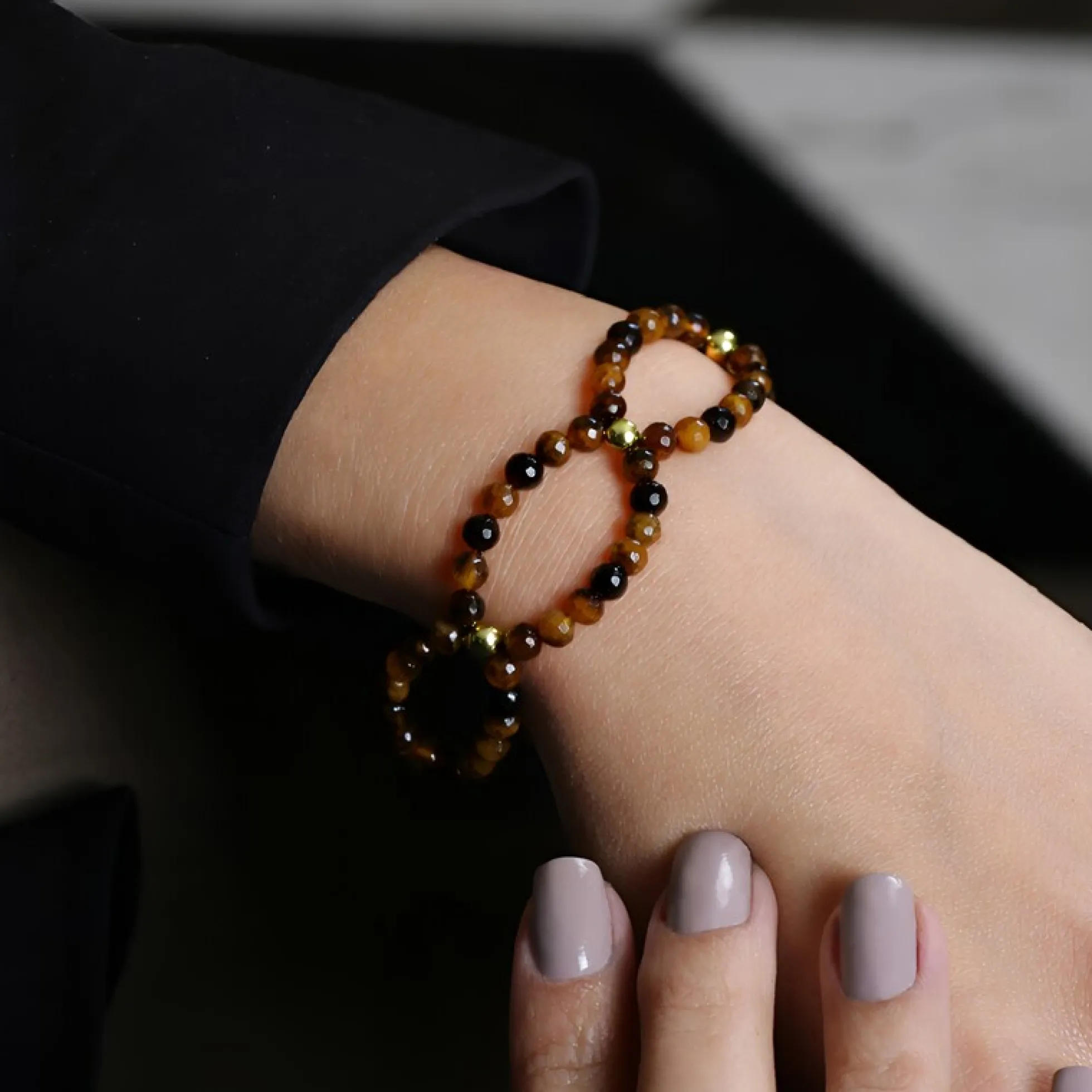 Tigerauge-Silberarmband