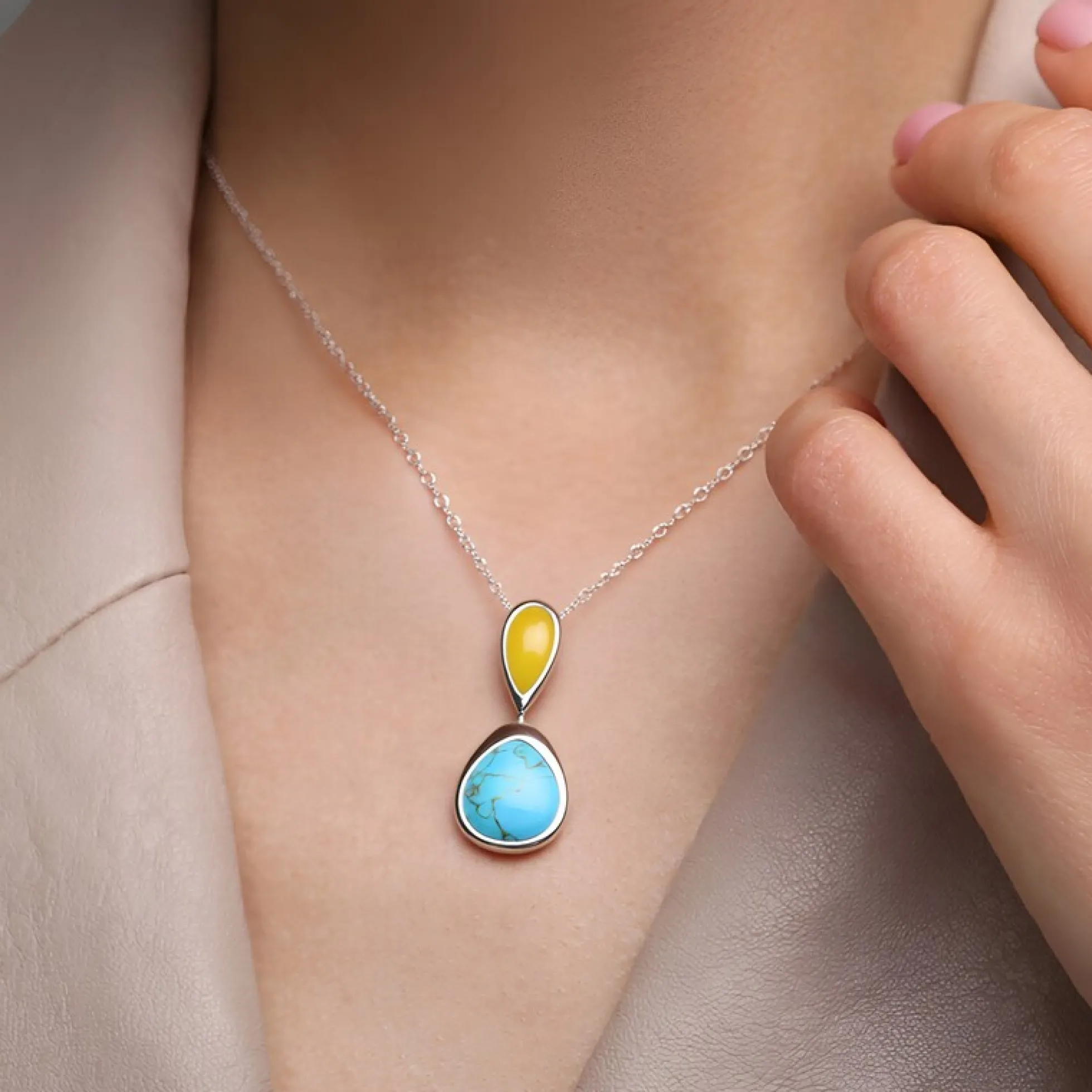 Türkis-Silberanhänger