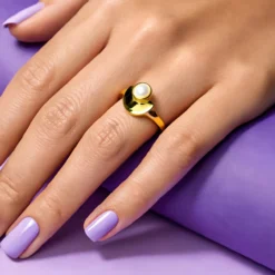 Weißer Opal-Silberring