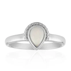 Weißer Opal-Silberring