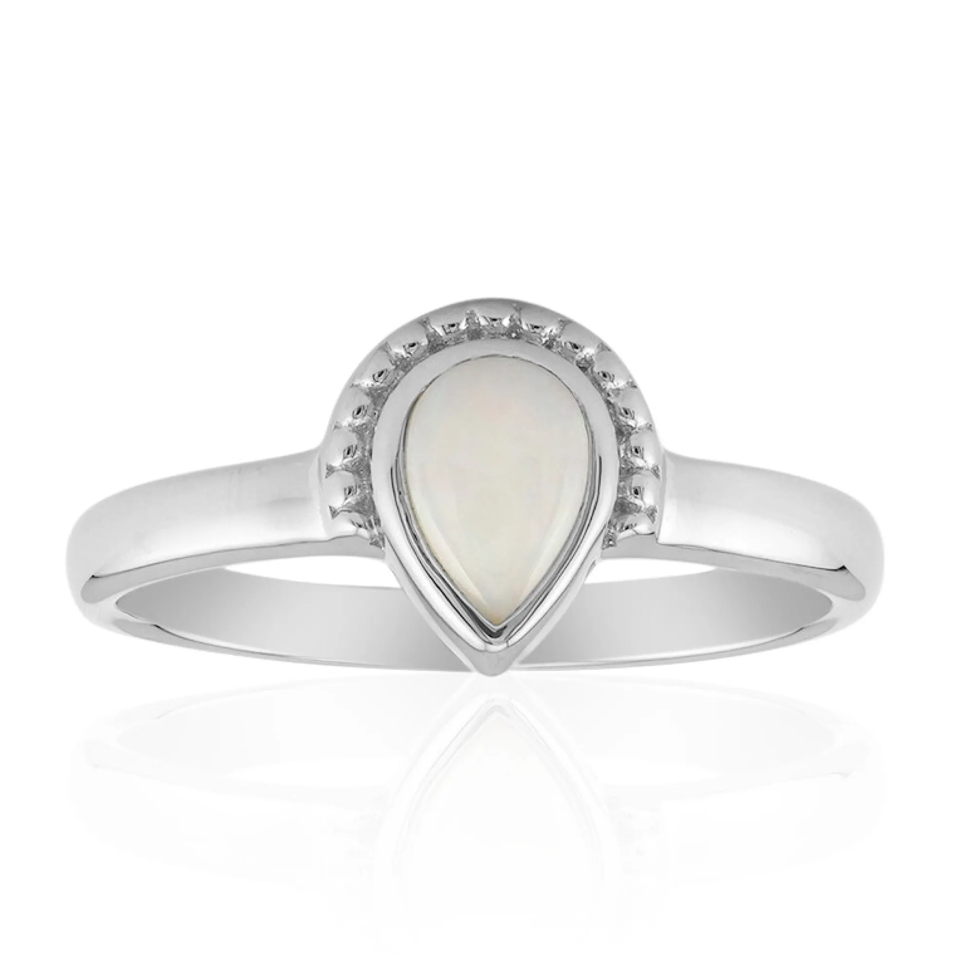 Weißer Opal-Silberring