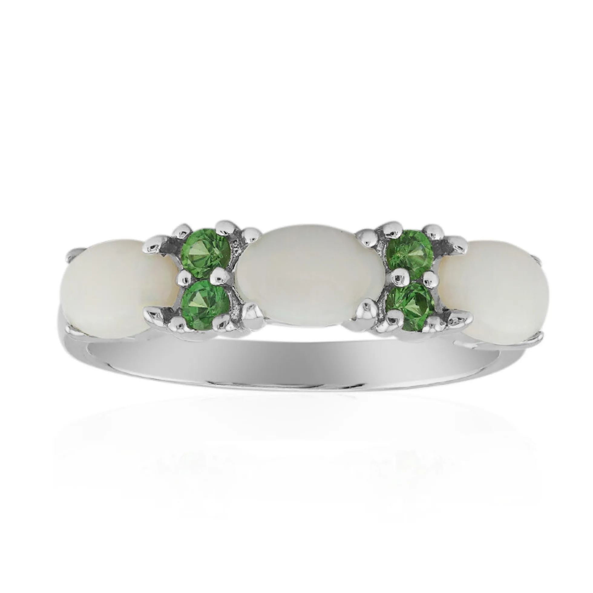 Weißer Opal-Silberring