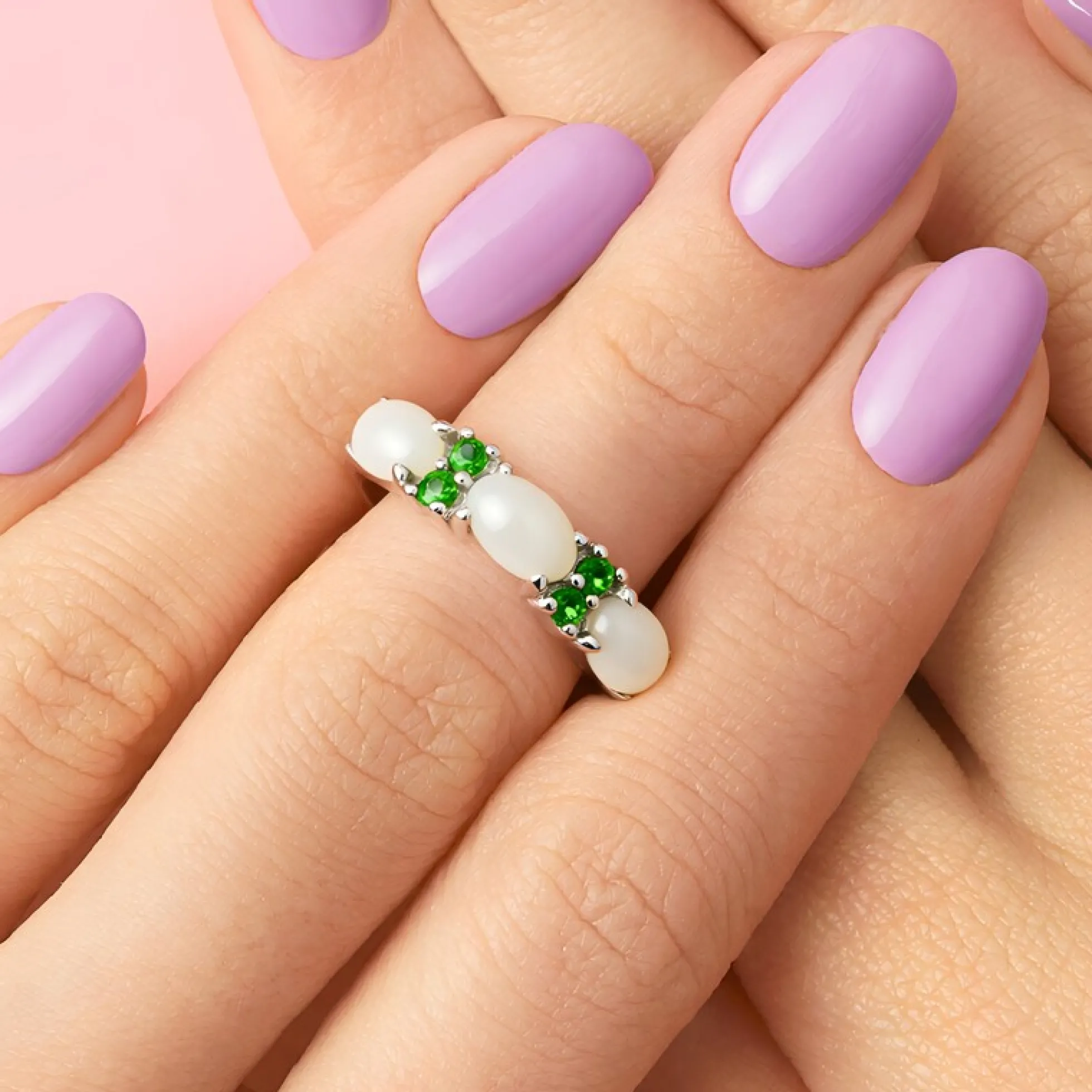 Weißer Opal-Silberring