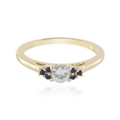 Weißer Saphir-Goldring