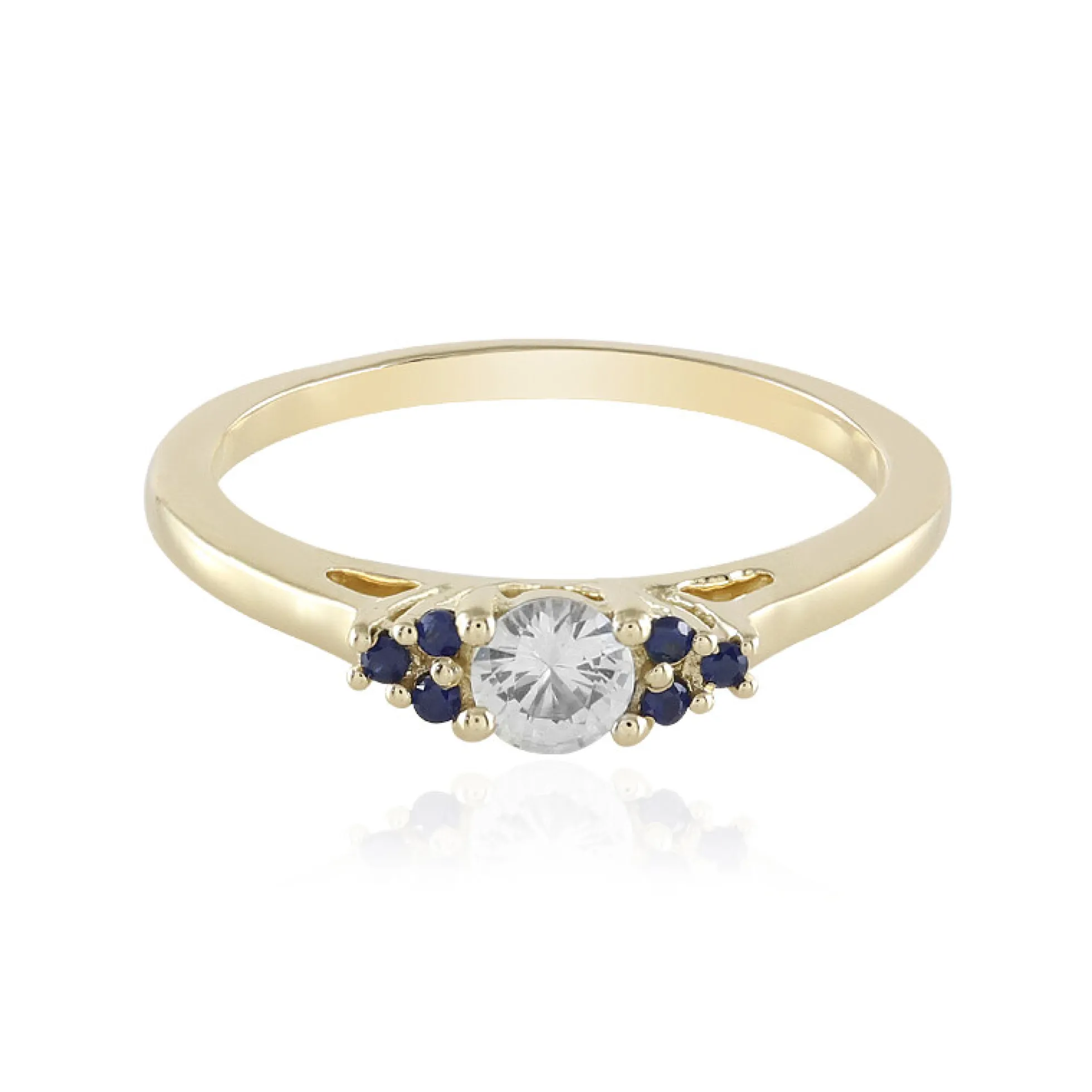 Weißer Saphir-Goldring