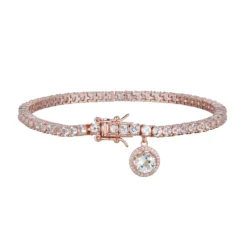 Weißer Topas-Silberarmband