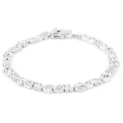 Weißer Topas-Silberarmband