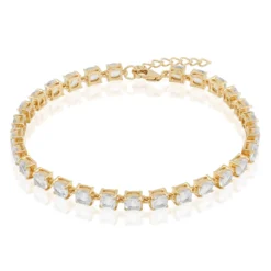 Weißer Topas-Silberarmband