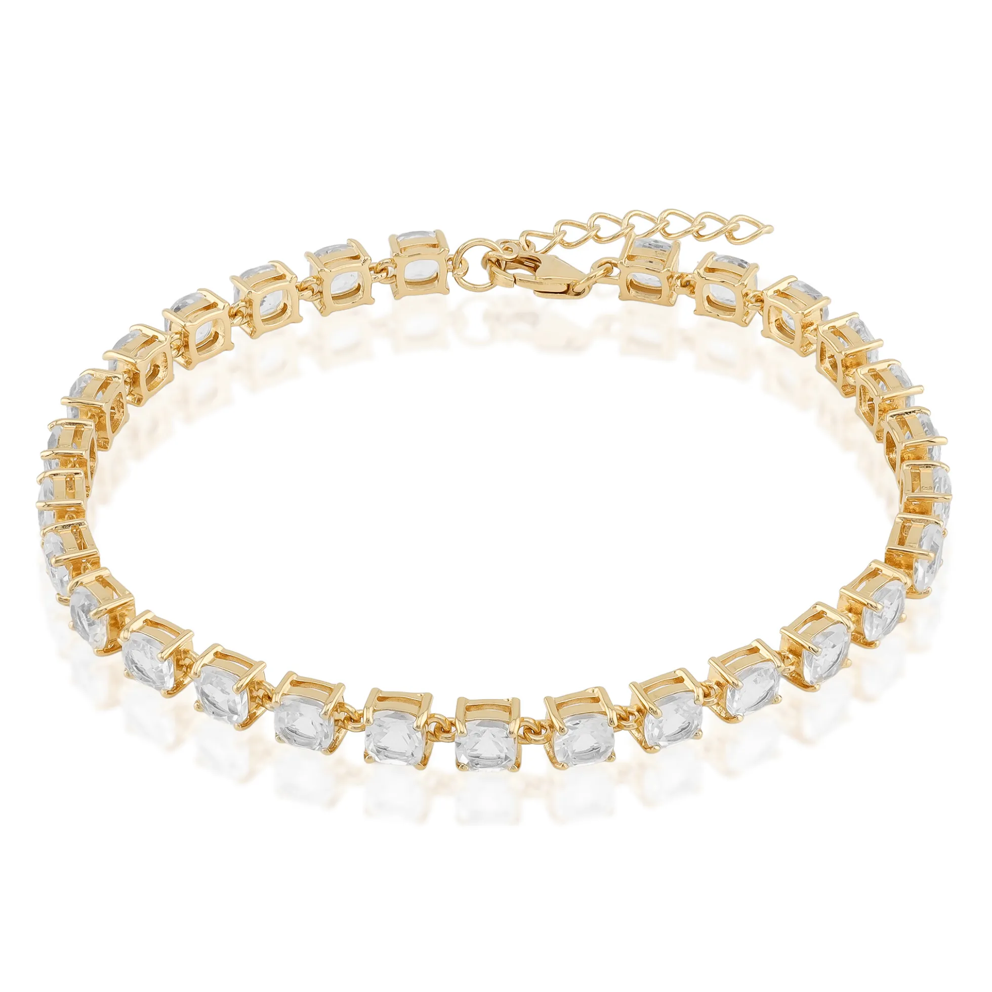 Weißer Topas-Silberarmband
