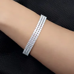 Weißer Topas-Silberarmband