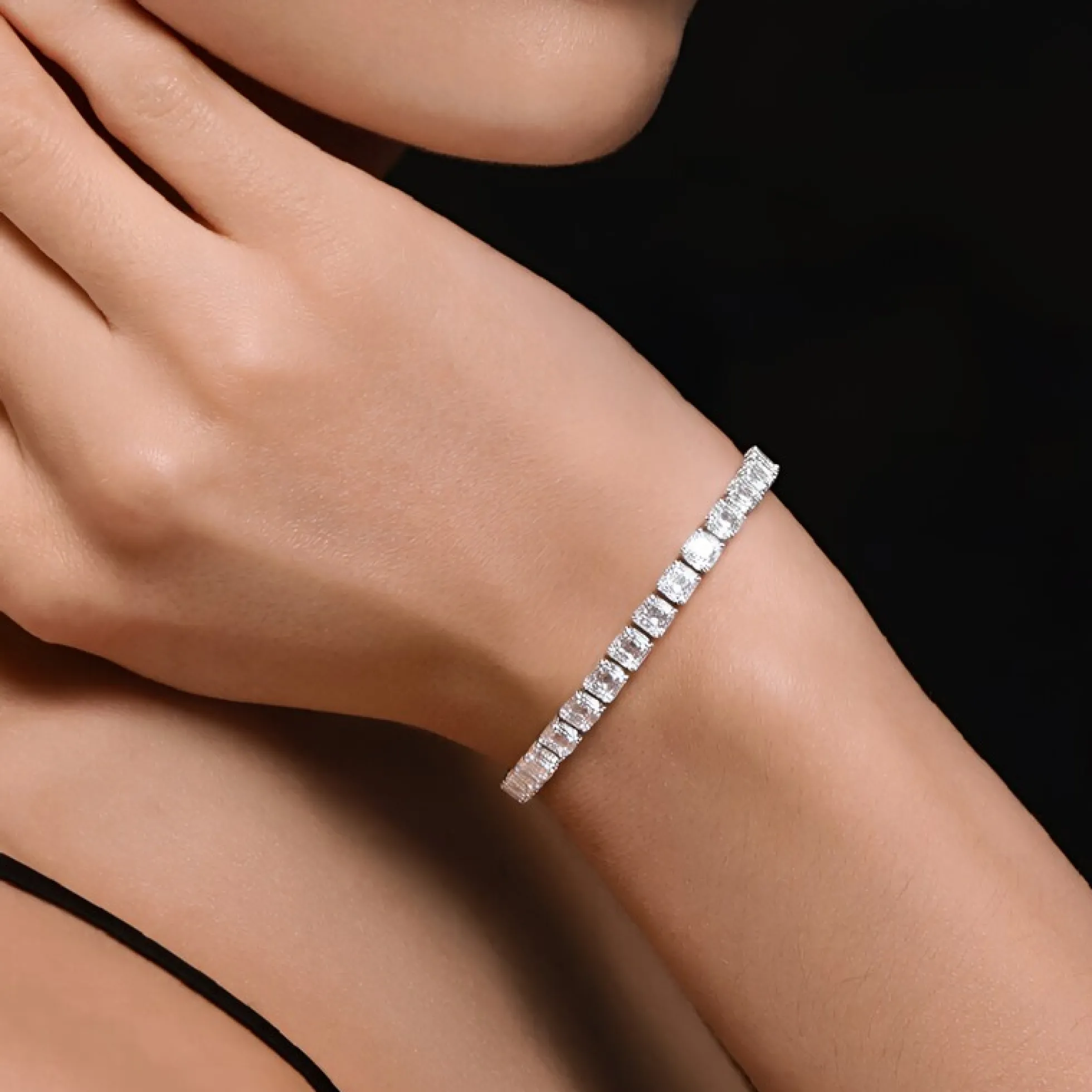 Weißer Topas-Silberarmband