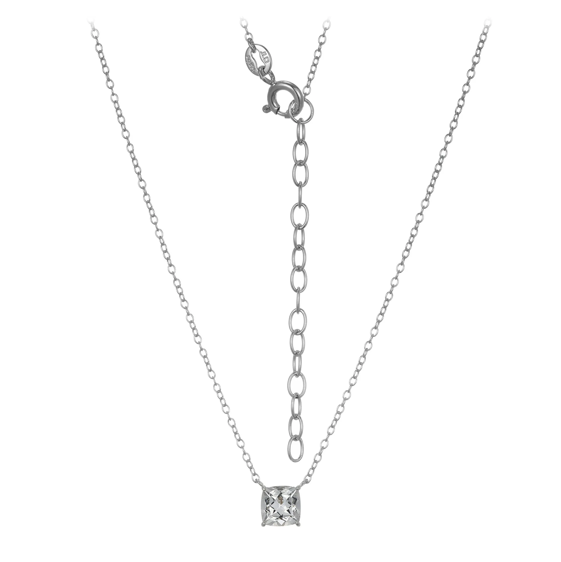 Weißer Topas-Silbercollier