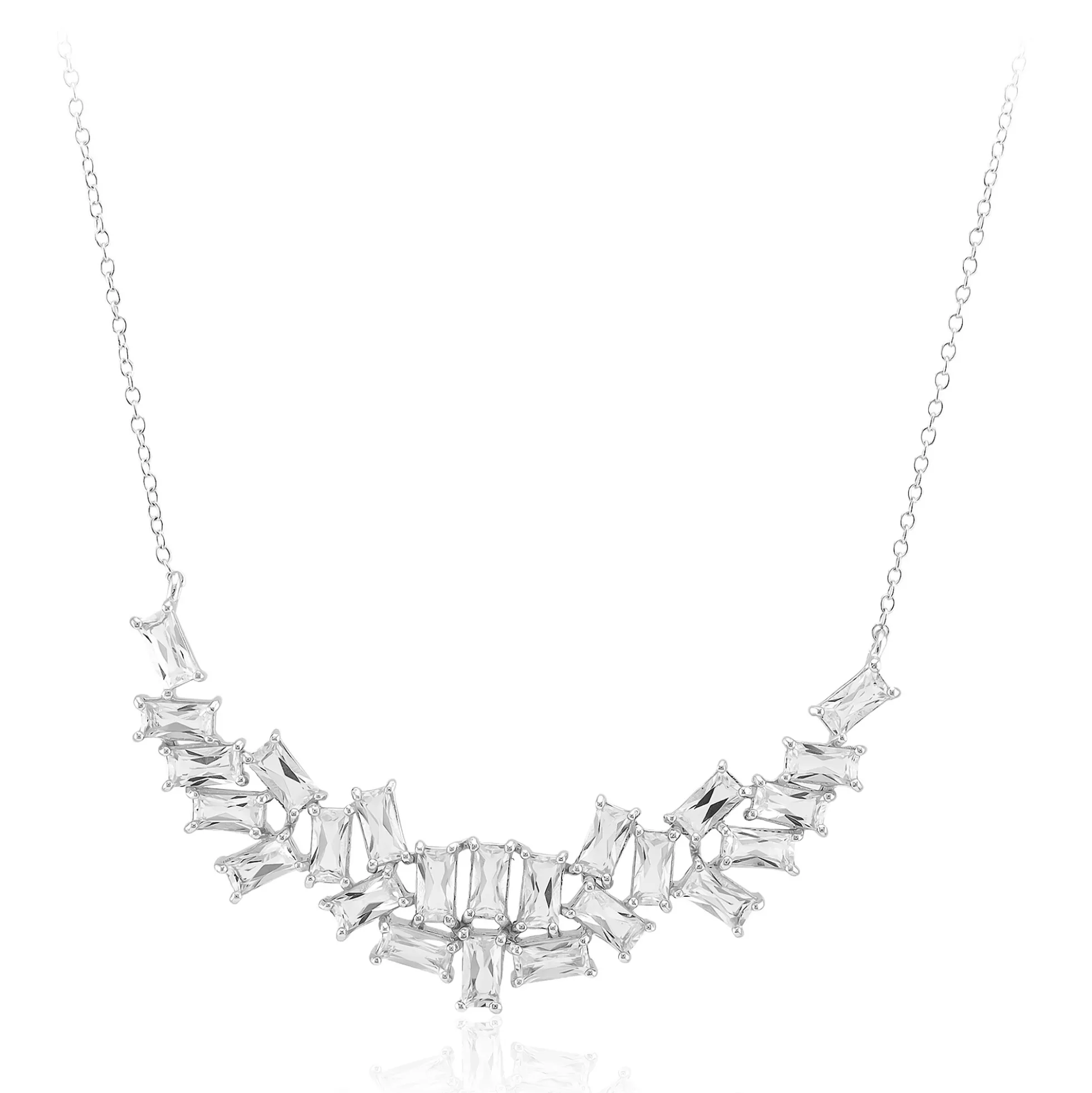 Weißer Topas-Silbercollier